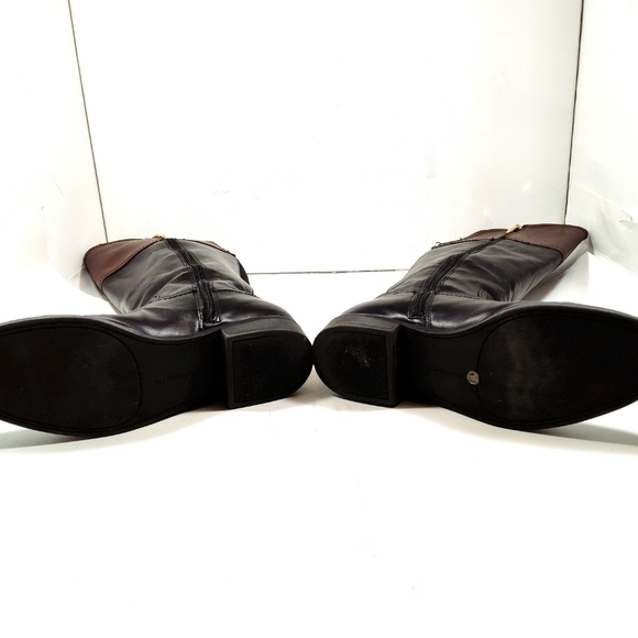 Liz Claiborne woman's black and brown knee high trendy riding boots Size: 8M - Picture 6 of 6